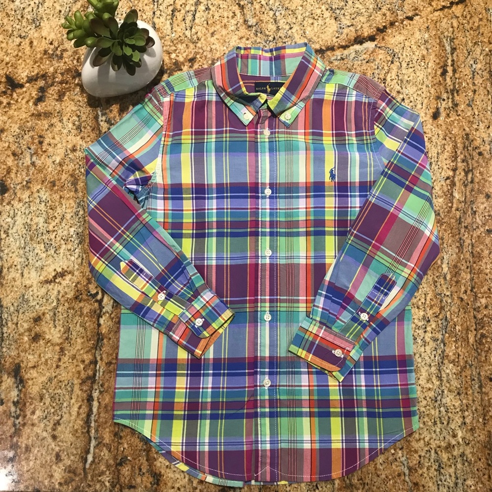 Ralph Lauren - boys plaid dress shirt size 6